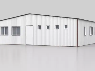 Modular building Mini mart Low-poly 3D model