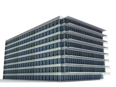 Square Office Building 102 Low-poly 3D model