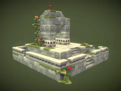 Cube World Stone Blocks - Proto Series Low-poly 3D model