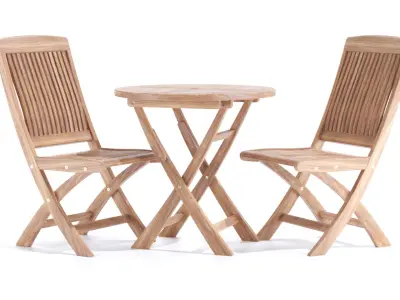 Round table with chairs 3D model