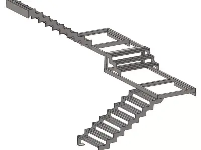 Steel Stairs 3D model