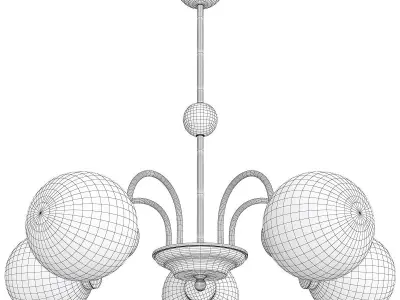 Modern Simplicity Round Milk Glass Hanging Light Low-poly 3D model