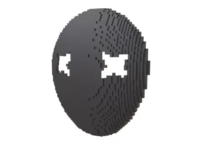Voxel Cross Mask v1 002 Low-poly 3D model