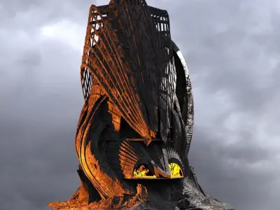 Mordor Gate mountain 3  3D model