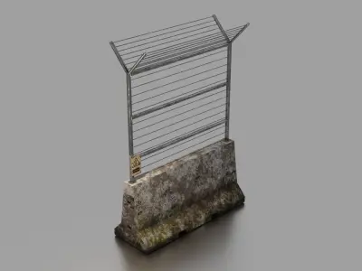 Concrete barrier  Low-poly 3D model