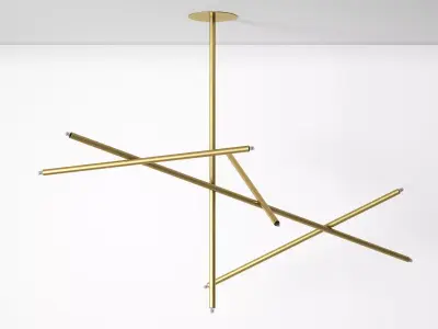 Pick Up Chandelier 5 Stick Vertical Free 3D model