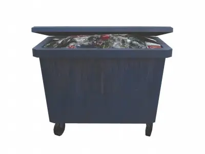 Dumpster trash can on wheels Low-poly 3D model buy