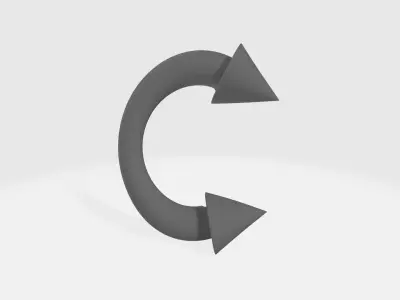 Piercing letter c door handle 3D model