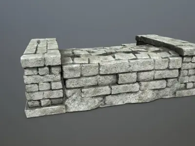 Ruin Stairs Low-poly 3D model
