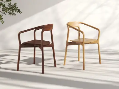 Korento Armchair Wooden 3D model