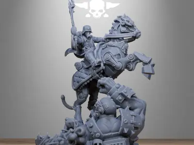 GrimGuard Officer Horseman 3D print model