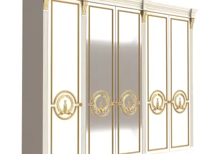 Classic Wardrobe Furniture 0402 White Low-poly 3D model