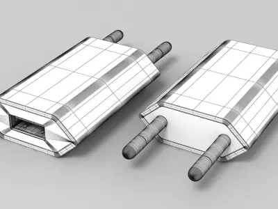 EU USB Power Adapter 3D model