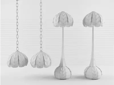 Floor lamp and Ceiling light Free 3D model