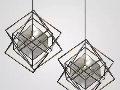 Cubist Small Chandelier Black 3D model