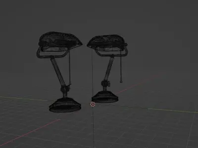 Realistic Vintage Desk Lamp 3D model