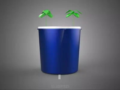 BATO POT DUTCH BUCKET SYSTEM DIY HYDROPONIC GREENHOUSE PLANT CUP 3D model