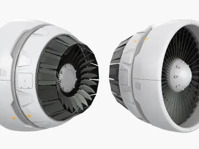  Sci-Fi Compact Jet Propulsion Module White 