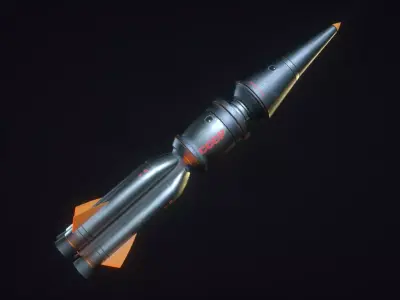 USSR rocket Low-poly 3D model