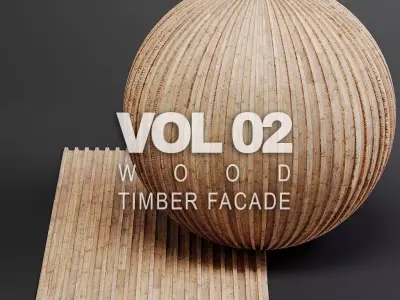 Woodfacades vol02 Timber Facade 8K Seamless PBR Materials Texture