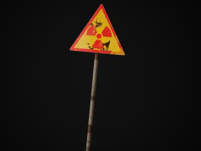 Radiation Sign Low-poly 3D model