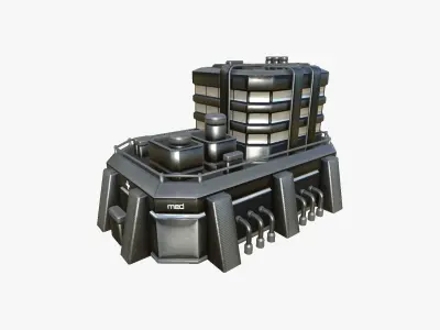 SciFi Hospital A09 Dark Metal - Sci Fi Exterior Design Low-poly 3D model
