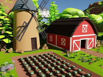 Farm Scene 3D model