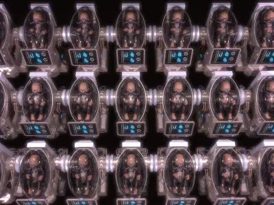 Baby In Capsule Low-poly 3D model