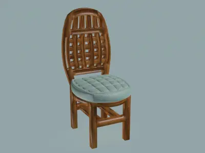 Checker backside dining chair 3D model