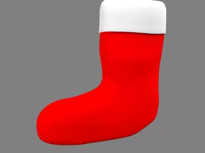 Christmas Sock Free low-poly 3D model