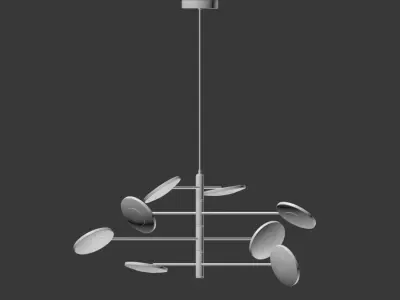 Post Modern Black Metal Light Fixture 3D model