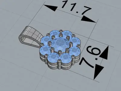 diamond flower pendant Free 3D print model