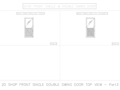 2D SHOP FRONT SINGLE DOUBLE SWING DOOR TOP VIEW 3D model