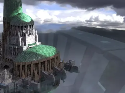 Green Towers Kitbash 3D model
