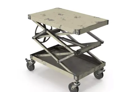 Metal Industrial table 3D model