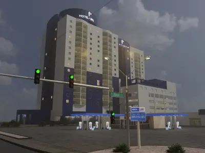 City intersection flamingo 3D model