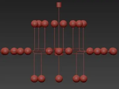 Roll Hill Modo 10 Globe Chandelier 3D model