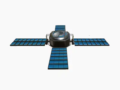 Satellite H05 Steel Blue - SciFi Space Design Low-poly 3D model