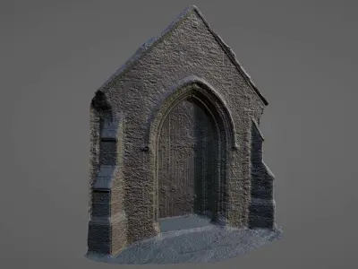  Church Porch Stone Gothic Doorway Photo-Scan Low-poly 3D model