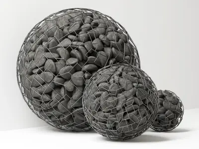 Gabion sphere pebble  n5 3D model