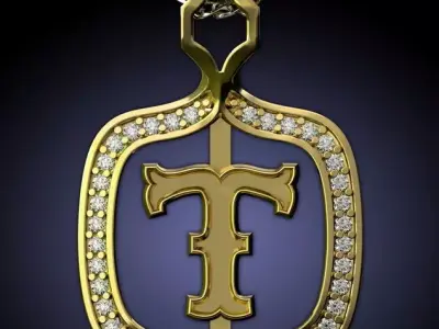 T Letter Pendant 3D print model purchase
