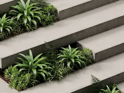 Landscape Furniture stairs - Set 02 3D model