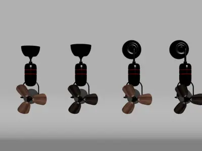 Deka MS16Ceiling Fan 3D Model Minimalist Modern Design 3D model