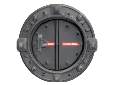 Modular SciFi Bulkhead Door Low-poly 3D model