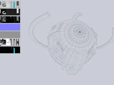 Sphere ship Low-poly 3D model