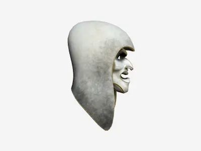 Assassin Mask A01 White Gold - Character Design Fashion Low-poly 3D model