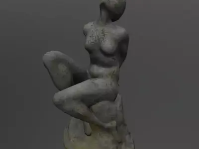 Woman sculpture Low-poly 3D model