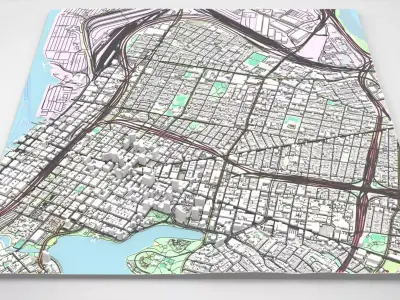 Cityscape Oakland California United States 3D model