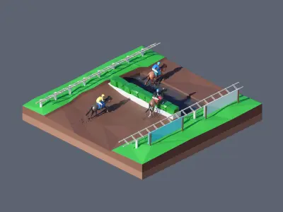 land 74A Low-poly 3D model