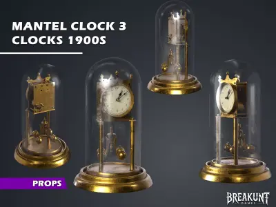 Mantel Clock 3 -  CLocks 1900s 3D model